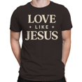 thumbnail image 2 of Love Like Jesus Men's Dark Chocolate T-shirt, 2 of 3