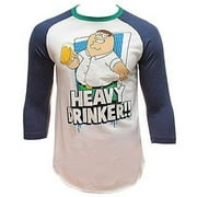 Family Guy Peter Griffin Heavy Drinker 3/4 Raglan Men's T-Shirt (X-Large)