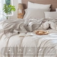 thumbnail image 5 of MooMee 100% Washed Cotton Sheet Set Queen Linen Like Textured Breathable Durable Soft Comfy 4pcs (Solid Light Tan), 5 of 6