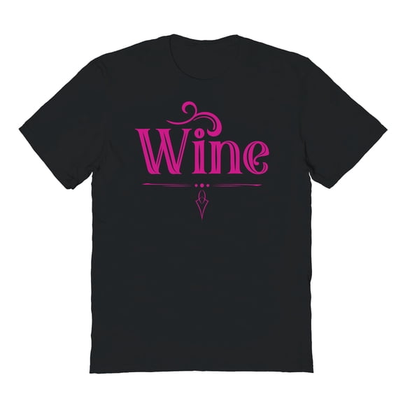 Wine Humor Graphic Black Men's Cotton T-Shirt
