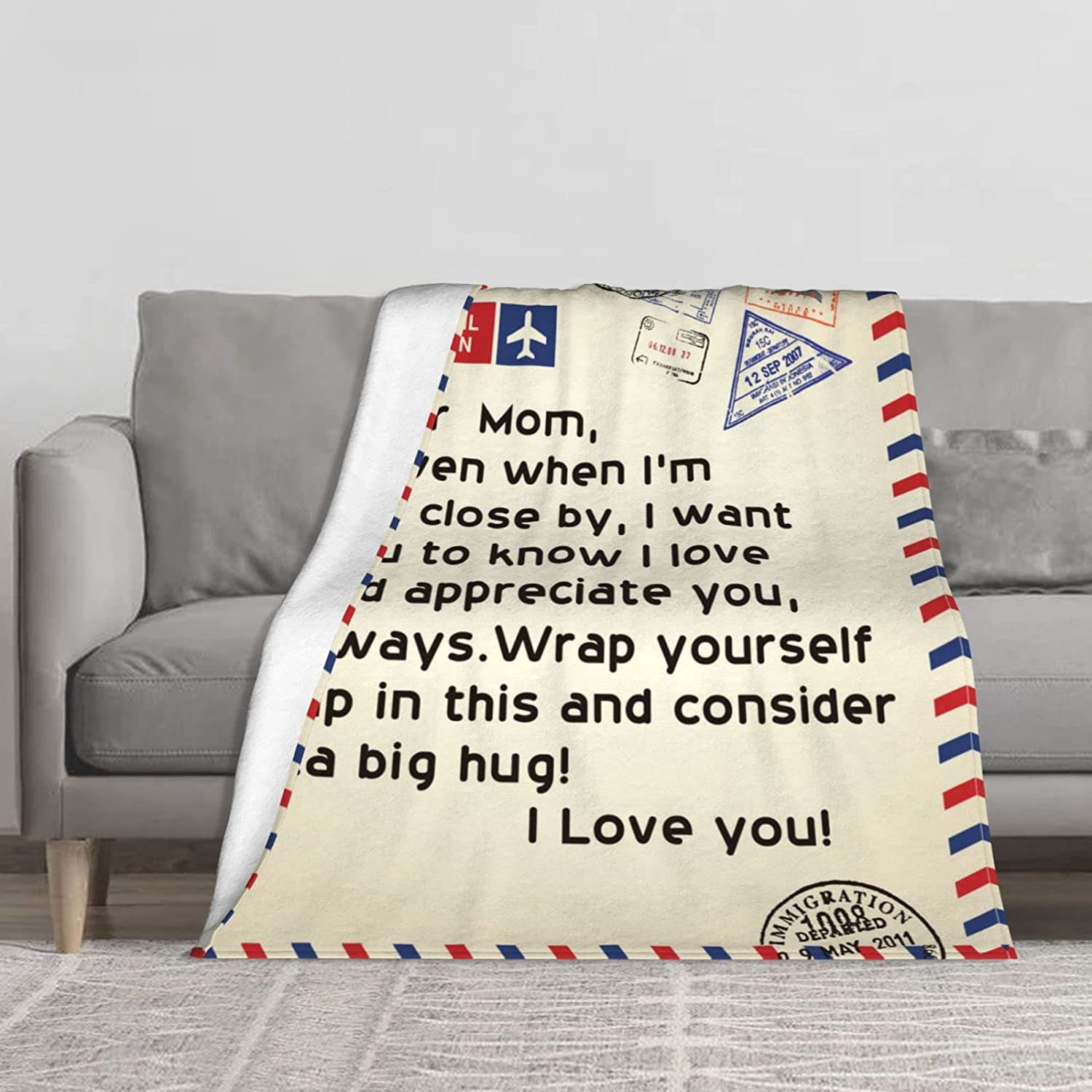  to My Mom Customized Blanket, Letter Airmail Fleece Blanket for  Mom, Throw Blanket, Personalized Gifts for Mom from Daughter or Son, Mom  Gift for Christmas Mother's Day, Mom Birthday Gifts 