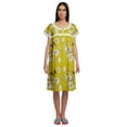 thumbnail image 1 of Moomaya Short Sleeve Nightdress For Ladies Printed Button Placket Nightwear, 1 of 4
