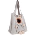 thumbnail image 3 of GOOHOCHY Bolsa pequeña para mascotas, bolsa de hombro portátil para gatitos al aire libre, bolsa de transporte para cachorros de lona suave, 3 of 7