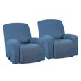 thumbnail image 4 of 2pc Elastic Recliner Sofa Cover Non Slip Soft Armchair Slipcover Blue, 4 of 5
