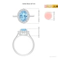 thumbnail image 4 of ANGARA Natural Oval 1.5 ct Aquamarine Ring with Floral Diamond Halo in 14K White Gold for Women (Size-9x7mm) | March Birthstone, Anniversary, Jewelry Gift for Women | Natural Aquamarine Ring, 4 of 9