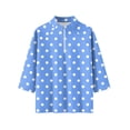 thumbnail image 6 of Zip-Front Polo Top for Women - Casual 3/4 Sleeve Blouse with Collar, Perfect for Golf, Tennis or Active Lifestyle Blue 2XL, 6 of 7