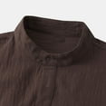 thumbnail image 5 of EQWLJWE Men's Casual Henley Shirts Collarless Linen Cotton Beach Yoga Shirts Hippie Long Sleeve Tops Loose Fit, 5 of 5