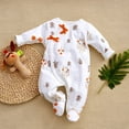 thumbnail image 3 of Hansber Infant Baby Girls Boys One Piece Romper Footed Jumpsuit Button Short Long Sleeve Bodysuit White 66, 3 of 5