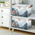 thumbnail image 2 of Yayeee Foldable Storage Basket for Shelves with Handles Set of 2 Waterproof Cloth Bins, Art Mountain and Sun Pattern, 2 of 7
