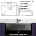 thumbnail image 7 of 27inch undermount Gunmetal Black Stainless Steel 18-Gauge Single Bowl Undermount Kitchen Sink, 7 of 7