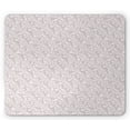 thumbnail image 1 of Floral Mouse Pad, Meadow Scenery of Simplistic Flowers and Leaves in Pastel Basic Tones, Rectangle Non-Slip Rubber Mousepad, Pale Mauve and White, by Ambesonne, 1 of 2