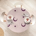 thumbnail image 4 of Ambesonne Bohemian Fitted Round Tablecloth, Sun Moon Astronomy Plot, 40"- 44" Diameter, Pale Eggplant and Rose, 4 of 5