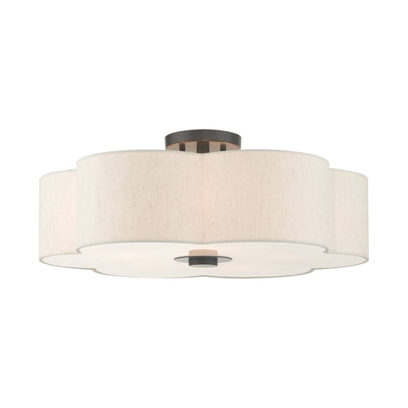 Livex Lighting - Solstice - 5 Light Semi-Flush Mount in French Country Style -