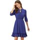 thumbnail image 1 of Día de San Patricio Vestido Corto De Gasa Con Dobladillo Con Volantes Y Manga 3/4 Para Mujer Azul real M, 1 of 6