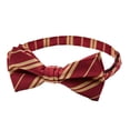 thumbnail image 2 of Jacob Alexander Men's Woven Double Stripe Pre-Tied Adjustable Banded Bow Tie - Burgundy Gold, 2 of 4