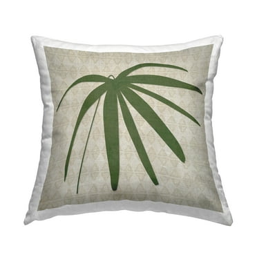 Stupell Industries Boho Palm Leaf Decorative Printed Throw Pillow, 18 x 18
