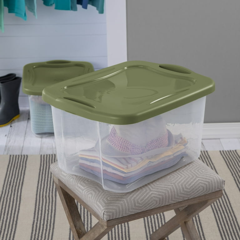 Sterilite EZ Carry 40 Quart Medium Storage Bin, Clear Plastic
