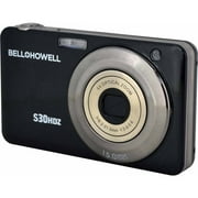 Angle View: BELL+HOWELL S30HDZ-BK 15.0 Megapixel S30HDZ Slim Digital Camera with 5x Optical Zoom (Black)