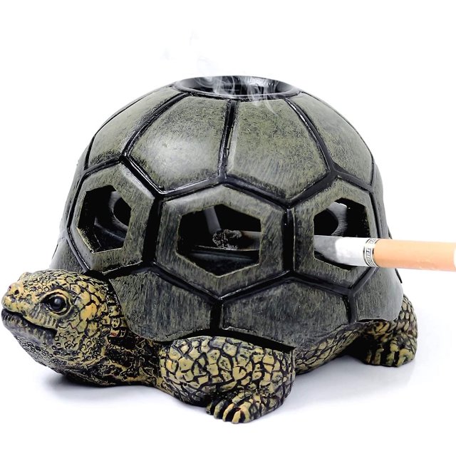 Cenicero de resina de tortuga, ceniceros de tortuga para cigarrillos, cenicero encantador para el hogar y el exterior JAMW Sencillez