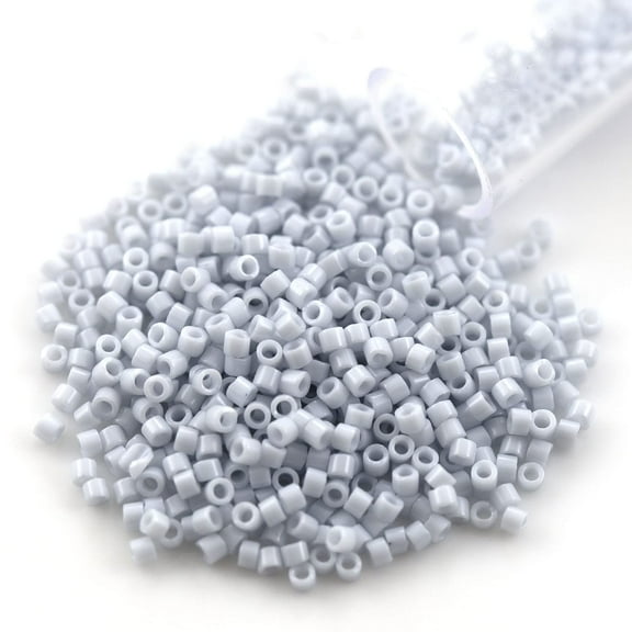 Miyuki Delica Seed Bead 11/0 Light Grey Glazed Luster Opaque