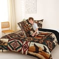 thumbnail image 4 of jejeloiu Wild Duck Full Size Comforter Sets,Patchwork Pattern Bedding Comforter Set For Boys,Rustic Multi,Black Reversible,3-Piece,1 Comforter and 2 Pillowcases, 4 of 7
