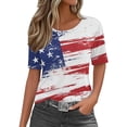 thumbnail image 2 of YLHFASHION T-Shirts Graphiques pour Femmes 4 Juillet Col Rond 2025 Drapeau Américain Manches Courtes Indépendance T-shirt d'Été Liquidation T-shirt à Manches Courtes pour Femmes, 2 of 5