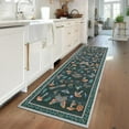 thumbnail image 2 of GlowSol 2'x6' Mushroom Insect Floral Runner Rug Kitchen Hallway Runner Rugs Non Slip Bedroom Runner Rug for Laundry Room, Black, 2 of 6