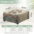 thumbnail image 7 of Xoenoiee Boho Mandala Dog Paw Print Stretch Ottoman Covers, Velvet Ottoman Slipcover Square Storage Stool Cover Footstool Slipcover for Living Room Furniture Protector, S, 7 of 7