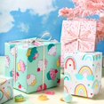 thumbnail image 5 of Birthday Wrapping Paper Roll - Mini Roll - Cupcake/ Rainbow/ Colorful Stripe for Boy, Girl, Kids, Men, Women - 17 x 120 inches - 3 Rolls (42.5 sq.ft.ttl.), 5 of 7