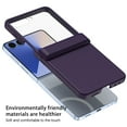 thumbnail image 4 of for Galaxy Z Flip 7 FE / Z Flip 6 Case with Tempered Glass Outer Screen Protector, Hard PC Slim Cover with Hinge Protection, Shockproof Anti-Drop Skin-Friendly, Support Wireless Charging, Dark Purple, 4 of 5