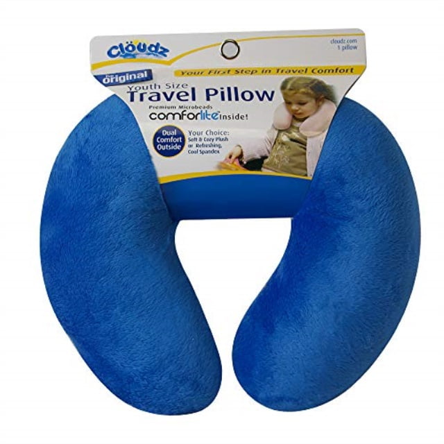 microbead travel pillow blue
