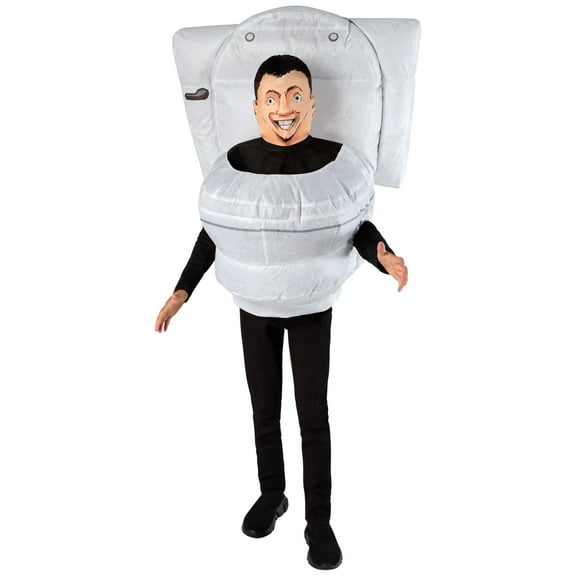 Skibidi Toilet Inflatable Costume with Hood for Boys by Rubies, One Size