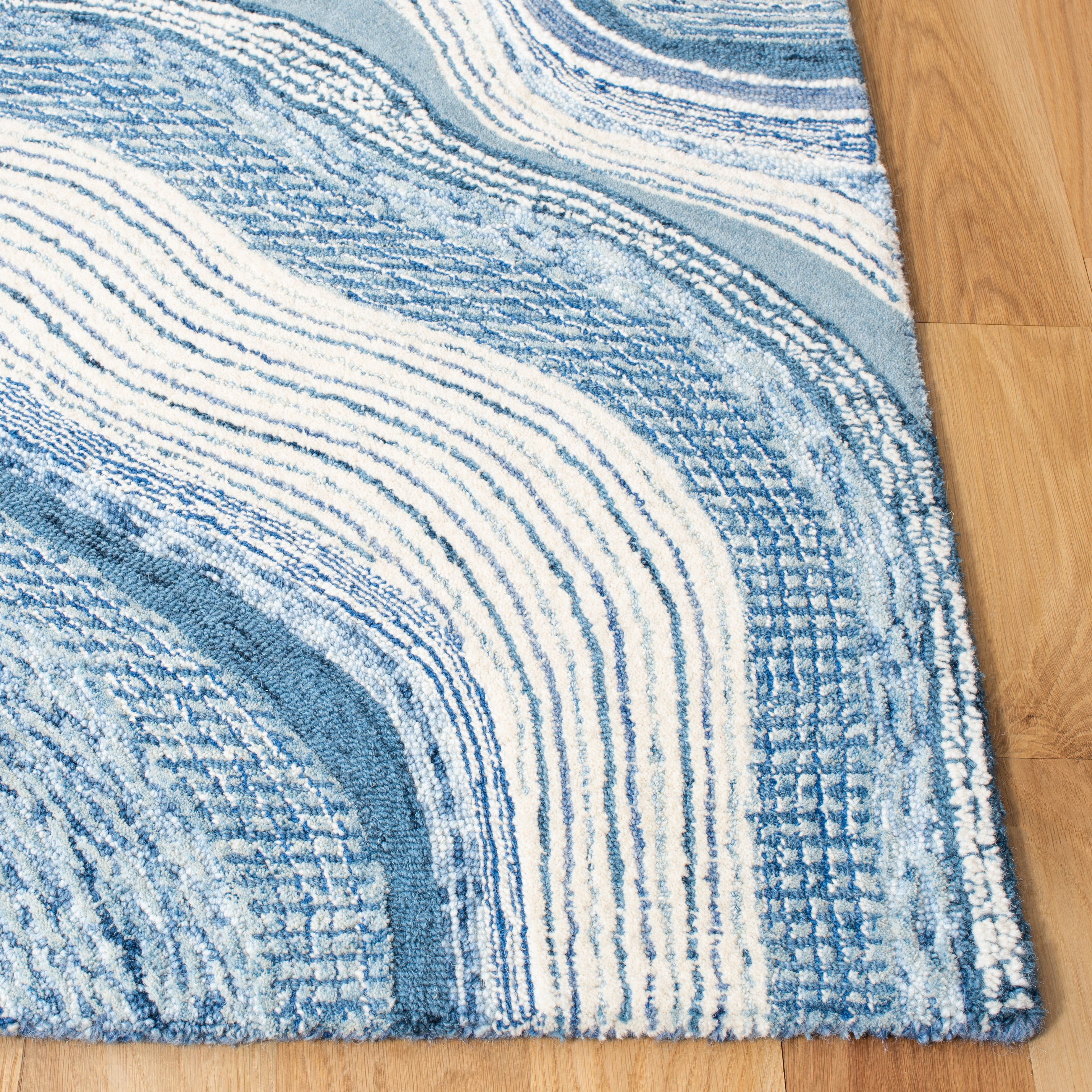 SAFAVIEH Soho Stanice Abstract Area Rug, Blue/Ivory, 8' x 10'