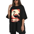 thumbnail image 4 of Plus Size Shirt for Women Black Tops for Women Short Sleeves Shirt for Women Flamingo1 T Shirt Crewneck Shirt for Women XS, 4 of 5