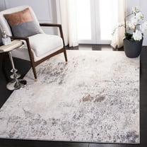 SAFAVIEH Aston Charmaine Abstract Area Rug, Ivory/Gray, 3' x 3' Square