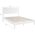 thumbnail image 2 of Bika Hom  Mid-Century Modern Solid Wooden Platform Full Size Bed with Adjustable Height Headboard, Brown, 2 of 7