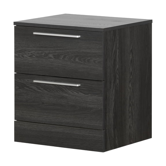 Pemberly Row Contemporary Essential 2-Drawer Nightstand in Gray Oak