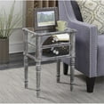 thumbnail image 1 of Convenience Concepts Gold Coast Mayfair Mirrored End Table/ Weathered Gray Wood, 1 of 3