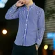 thumbnail image 2 of Camisas y blusas a rayas para hombre, ropa ajustada para hombre, estilo coreano, manga larga, color rojo, para negocios, para uso social, tallas S, verano, XXL, 2 of 5