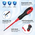 thumbnail image 5 of IRONCUBE 1000V Electrician Insulated Screwdriver Set, 9-Piece VDE Certified Replaceable Bits with Magnetic Tips, 5 of 8