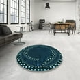 thumbnail image 3 of Ahgly Company Indoor Round Patterned Dark Cyan Green Area Rugs, 5' Round, 3 of 6