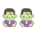 thumbnail image 2 of Pendientes de botón con forma de sombrero de bruja de Halloween estilo punk, pendientes de madera con forma de ataúd y calabaza fantasma ---- 7 --- Código de producto 60401 7, 2 of 5