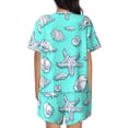 thumbnail image 3 of Naloa Seashell And Starfish Women's Short-Sleeved Pajama Set, Loungewear, Summer pajamas, Breathable Cozy - X-Large, 3 of 9