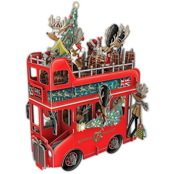 Paper D'Art : Santa's Bus : North Pole Transit 3D Pop Up Laser Cut Christmas Card