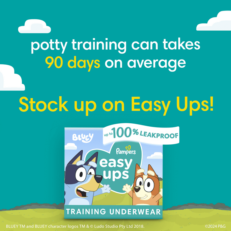 Pampers Easy Ups Bluey Potty Training Pants Boys Size 5T-6T, 15 Count (Select for More Options) - Walmart.com Pampers Easy Ups Bluey Potty Training Pants Boys Size 5T-6T, 15 Count (Select for More Options) - Walmart.com