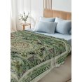 thumbnail image 5 of Teal Boho Flat Sheets Only Queen Size, Soft Breathable Bed Top Sheets for Mattress, Ehtnic Modern Geometric Abstract Art Luxury Bedding Flat Sheets for Home Hotel Bedroom Bed Protection, 5 of 9