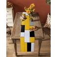 thumbnail image 4 of Table Runner 36 Inch Long - White Black Yellow PatchworkDecorative Table Scarf,Abstract GeometricDining Table Runners for Wedding Party Kitchen Dining Tables, 4 of 7