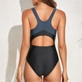thumbnail image 5 of XIYON Women's One Piece Swimsuit Women Retro Color Block Bathing Suit Racerback Swimsuits Swimwear Beachwear, 5 of 6