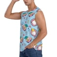 thumbnail image 3 of Lsque Gnome Pool Party Print Men's Cotton Blend Sleeveless Muscle Shirts (S-3XL)- Moisture Wicking, Odor Protection, UPF 30+,XX-Large, 3 of 8