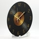 thumbnail image 2 of Reloj de pared retro con diseño de disco de vinilo de 30 cm, negro y dorado, 2 of 2